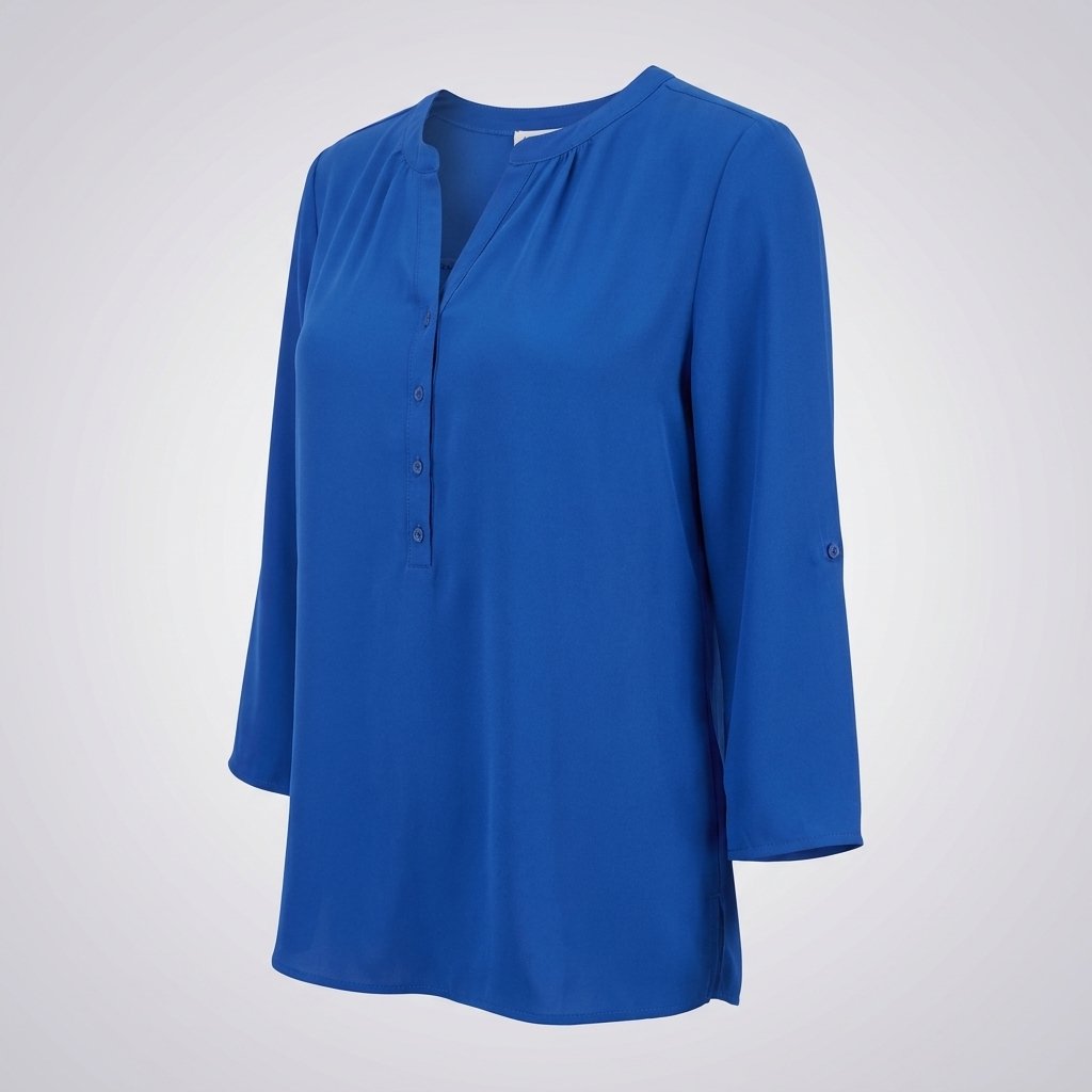 Blusa Manga 3/4 color azul pavo, talla s