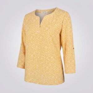 Blusa Casual Manga Tres Cuartos - Amarilla - Talla S
